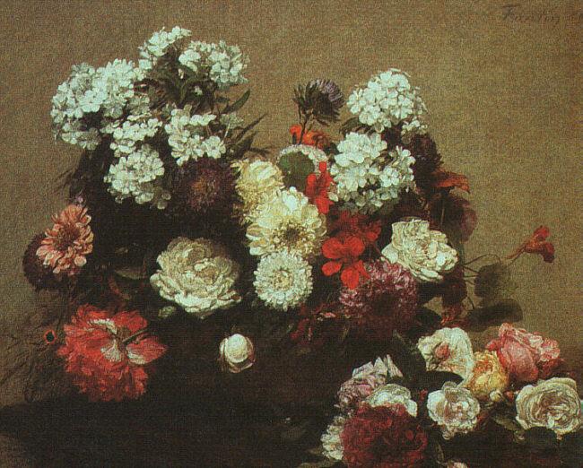 Henri Fantin-Latour Still Life with Flowers  2 oil painting picture